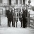 28 fotografie in bianco e nero di dimensioni diverse di Pietro Gazzera da solo e con persone diverse durante incontri ufficiali